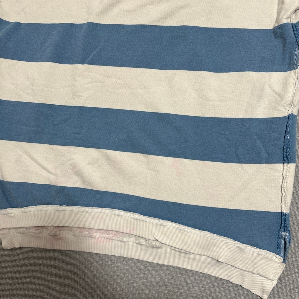 We The Free Free People Striped Short Sleeve Sweatshirt Blue White Womens XS/S - Picture 4 of 12